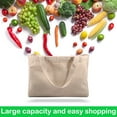 thumbnail image 4 of 3Pcs Canvas Grocery Bag Large Capacity Grocery Shopping Bags Heavy Duty Reusable Grocery Tote Bags with 6 Inner Pockets Machine Washable Canvas Grocery Bag for Grocery Store Camping Outdoor, 4 of 9