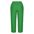 thumbnail image 5 of Timegard Plus Size Pants for Women Elastic Waist Solid Color Comfy Fall Casual Crop Pants with Pockets, 5 of 5