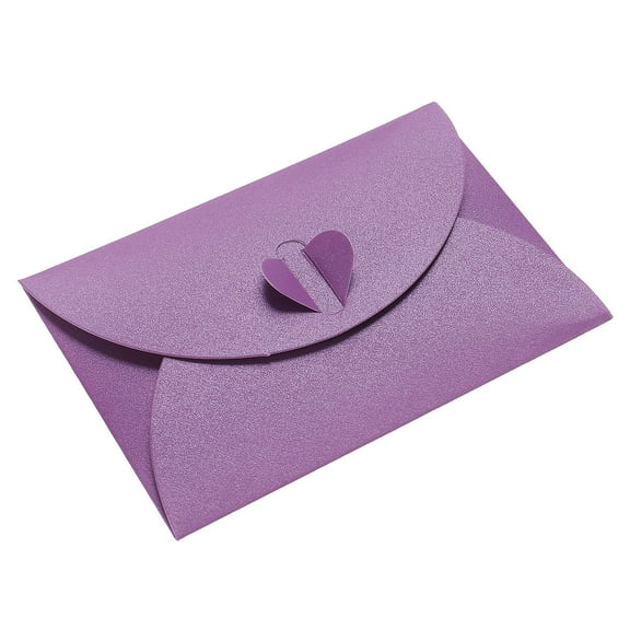 Uxcell Heart Clasp Tiny Items Storage Card Holder Mini Envelopes, Purple 50 Pack