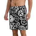 thumbnail image 2 of KLL Metallic Gears Men's Casual Summer Beach Shorts Hawaiian Shorts with Pockets-X-Large, 2 of 5