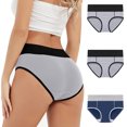 thumbnail image 2 of snilers Plus Size Panties for Women Menstrual Period High Waist Underwear Leak Proof Comfy Briefs M-5XL 3 Pack, 2 of 5