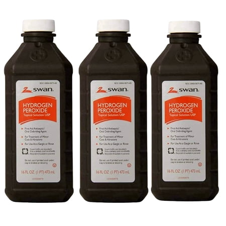 Hydrogen Peroxide Antiseptic Solution, 16 Fl Oz (Pack of 3)