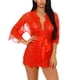 thumbnail image 2 of Mujeres Kimono Camisón Lencería de encaje Bata Sexy Malla de dormir, XXL, Rojo Scienceny XX000064-25, 2 of 7