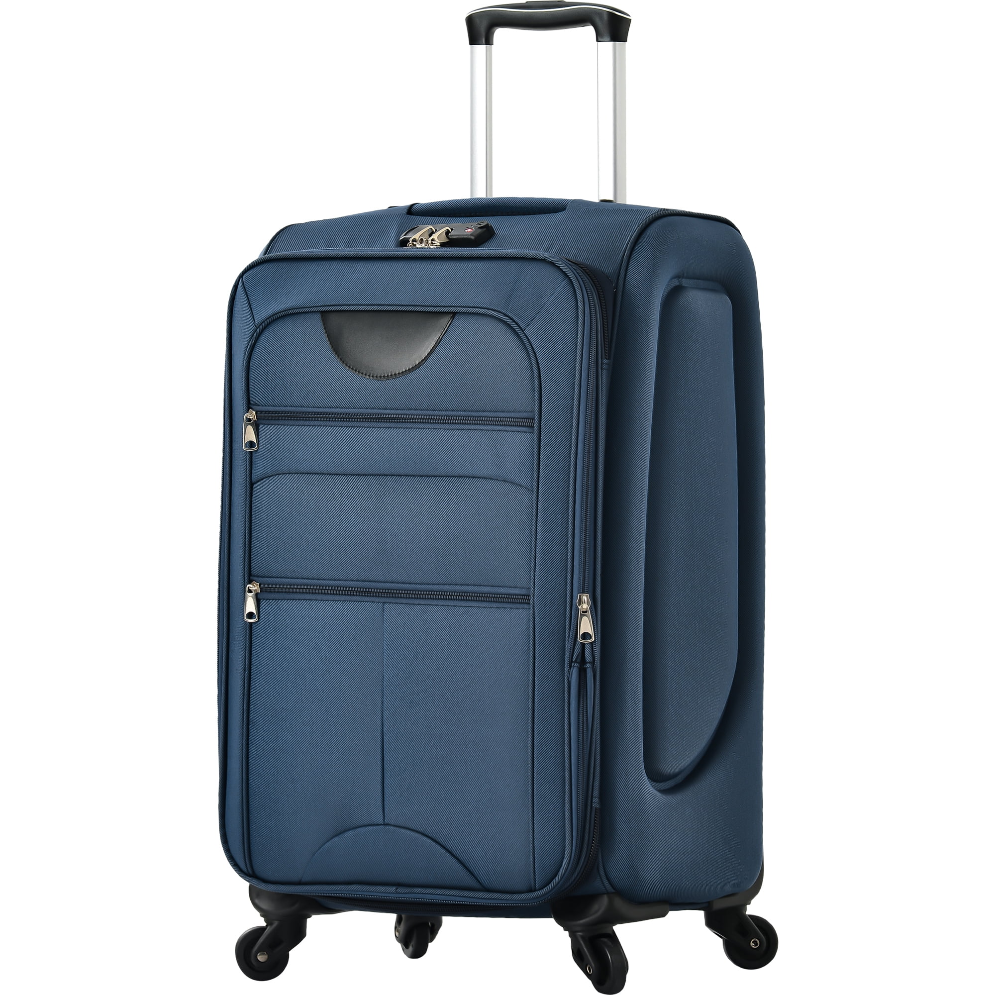 EUROCO 3 Piece Softside Luggage Set,Expandable Suitcase Set with TSA Lock and Spinner Wheels,Lightweight Suitcase for Men Women(20",24",28"),Dark Blue