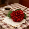 thumbnail image 5 of hulanddfd 18" Artificial Hydrangea Flowers, Red Hydrangea Artificial Flower with Stems Fake Flowers for Wedding Bouquet Landscaping Home Decor, 5 of 6