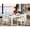 Linen White, variant on 42-60 in. Weston Rectangular Table with 18 in. Leaf & 4 Double X Back Chairs - Buttermilk & Cherry, 5 Piece