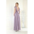 thumbnail image 2 of Womens Mauve Formal Mother Of The Bride Long V Neck Short Sleeve Sheath Plus Size Dress, 2 of 4