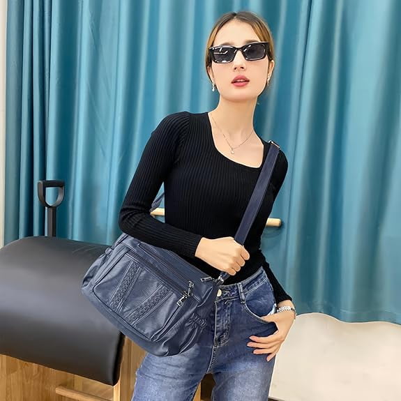 Verstarlin Crossbody Bags For Women Pocketbooks Soft PU Leather Purses and Handbags Multi Pocket Shoulder Bag