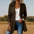 thumbnail image 4 of XPMWRP Women's Cinched Waist Trench Coat, Notched Lapel Mid Length Lightweight Windbreaker Jacket with Pockets Brown XL, 4 of 8