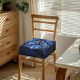 thumbnail image 3 of HELLHERO Sea Turtle Hibiscus Print Dining Chair Seat Covers, Removable Washable Dining Room Chair Covers, Anti-Dust Seat Cushion Slipcovers for Kitchen, Blue, 3 of 7