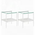 thumbnail image 2 of Set of 2 Modern Rectangle End Table with Tempered Glass and MDF, 19.1"L x 15.35"W x 21.14"H, 110lbs Capacity, 2 of 15