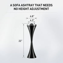 Standing Outdoor Ashtray for Home , Windproof Large & Tall Black Metal Cigarette Butt Holder with Lid