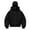 Black, variant on Kids Zip Hoodie with Face Mask Winter Warm Casual Hoodies Double Layer Hooded Y2K Sports Jacket Balaclava Hoodie for Boys and Girls Black