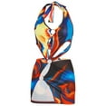 thumbnail image 2 of Qiylii Women Hollow Out Dress Halter Printing Wrapped Slim Mini Dress, 2 of 7
