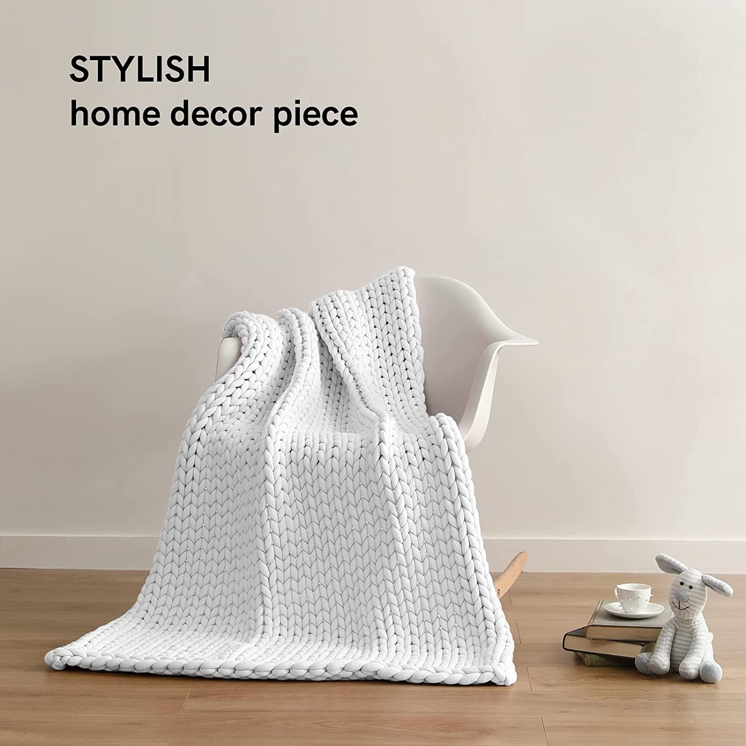 ZXNYH Original Hand Knitted Throw Blanket, Cosy & Breathable