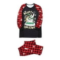 thumbnail image 5 of Christmas Family Matching Pajamas Set, Long Sleeve Snowman/Elk Print Tops with Plaid Pants, 5 of 9