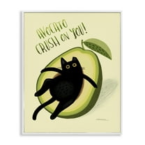 Stupell Industries Avocato Crush on You Animals Painting White Framed Art Print Wall Art, 11 x 14