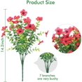 thumbnail image 3 of 12 Bundles Artificial Fake Violet Flowers, Outdoor UV Resistant Greenery Shrubs Plastic Plants Floral Arrangements Indoor Outside Hanging Planter Home Garden Porch Window Box Decor(Red), 3 of 7