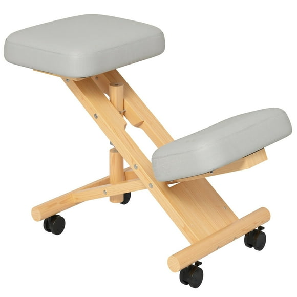 HOMCOM Ergonomic Kneeling Chair, Posture Knee Chair for Home, Cream White