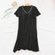 thumbnail image 1 of HongQid Womens Nightgowns Short Sleeve Sleepwear Crew Neck Loungewear Color Block Nightshirt Summer Dresses, 1 of 8