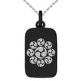 thumbnail image 1 of Stainless Steel Nagao Samurai Crest Engraved Small Rectangle Dog Tag Charm Pendant Necklace, 1 of 1