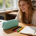 thumbnail image 2 of Lksixu Silicone Pencil Case, Large Capacity Solid Color Pencil Pouch with Zipper, Aesthetic Stationery Organizer, Waterproof & Lightweight Pencil Bag, Portable Travel Cosmetic Makeup Bag, 2 of 6