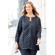 Catherines Women's Plus Size Black Label Pieced Jacket