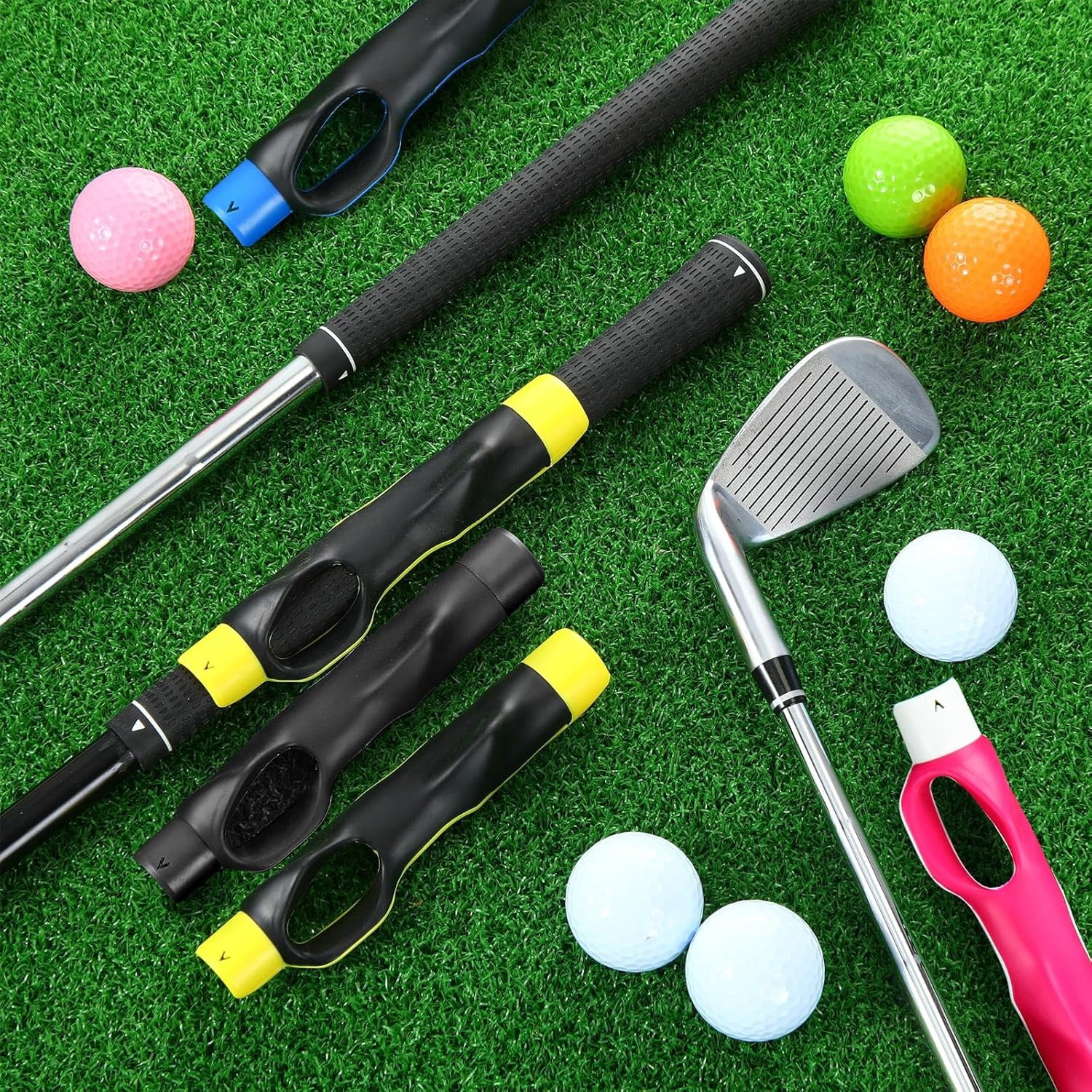 4 Pcs Golf Grip Trainer Attachment for Improving Hand Positioning Right Handed Golf Club Grip Trainer Swing Equipment for Beginner Correct Posture