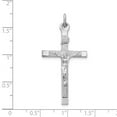 thumbnail image 2 of 925 Sterling Silver Rhodium Plated Textured Crucifix Religious Faith Cross Pendant Necklace 40.41x22.13mm Wide 1.66mm Th, 2 of 2