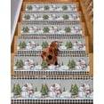 thumbnail image 2 of Grey Christmas Stair Treads for Wooden Steps Indoor Runner Rug Carpet, Xmas Tree Snowman Bear Snowfall Plaid 7 Pieces Peel and Stick Staircase Step Treads Covers Washable Throw Door Mats, 30"x8", 2 of 7