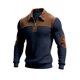 thumbnail image 3 of Ceisia Men Color Block Long Sleeve Zipper Casual Daily Outdoor Versatile Gift Fashion Athletic Top, 3 of 8