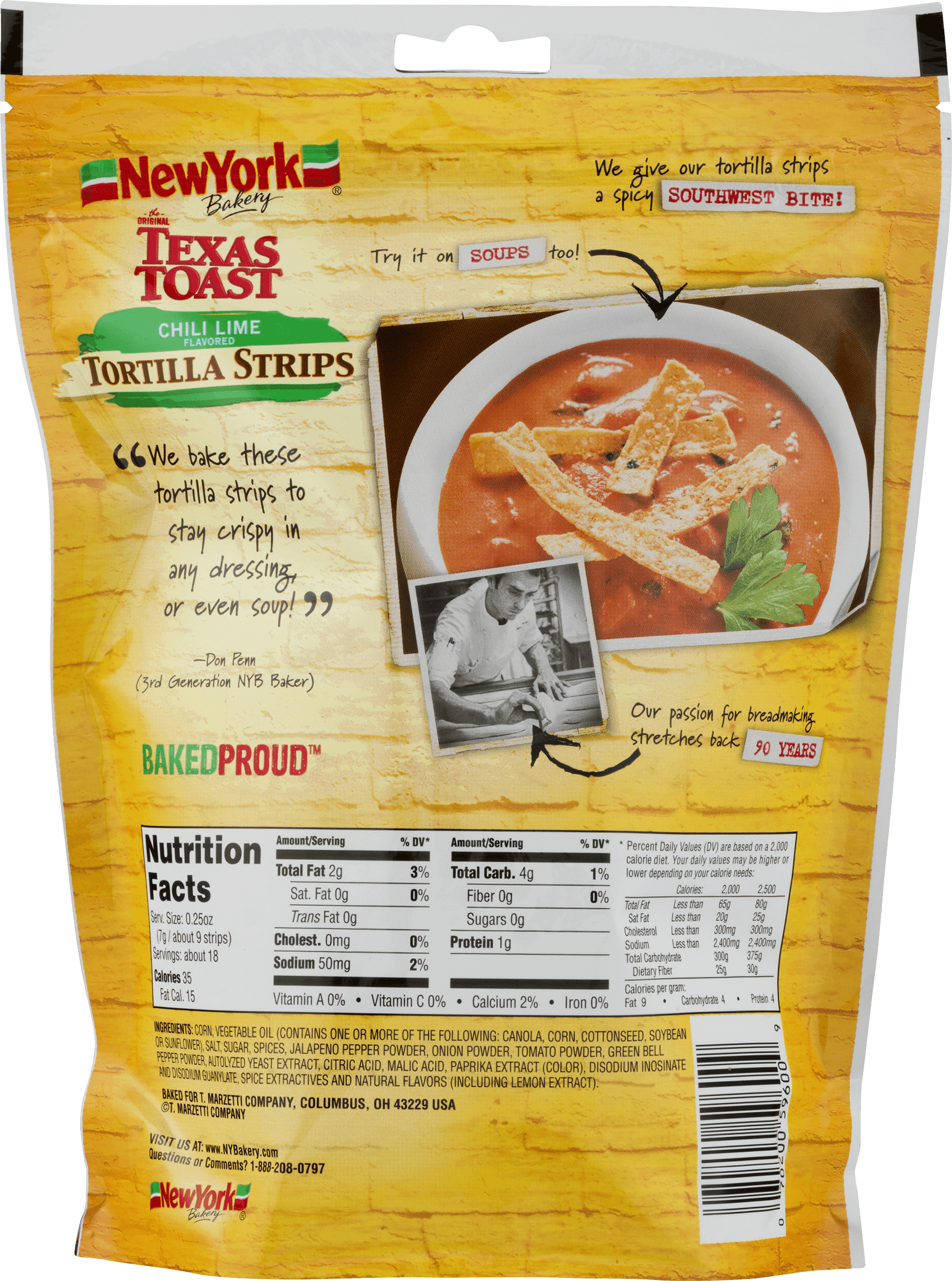 New York The Original Texas Toast Tortilla Strips, Chili Lime, 4.5 Oz