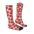 thumbnail image 3 of Picia Women Crew Soft Moisture-wicking Socks Rose Flowers Pattern Design Cotton Socks, One Size fit All, 3 of 9