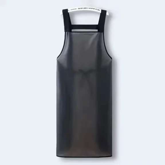 Waterproof Kitchen Apron Household PVC Oil Resistant Work Apron Transparent Black Dirt-Proof Cleaning Aprons
