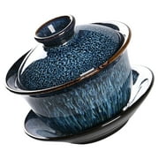 Kiln-made Brushed Kung Fu Tea Set Hand-held Bowl Sancai Tureen Home Cup Holder Teacup Ceramic Chinese Traditional