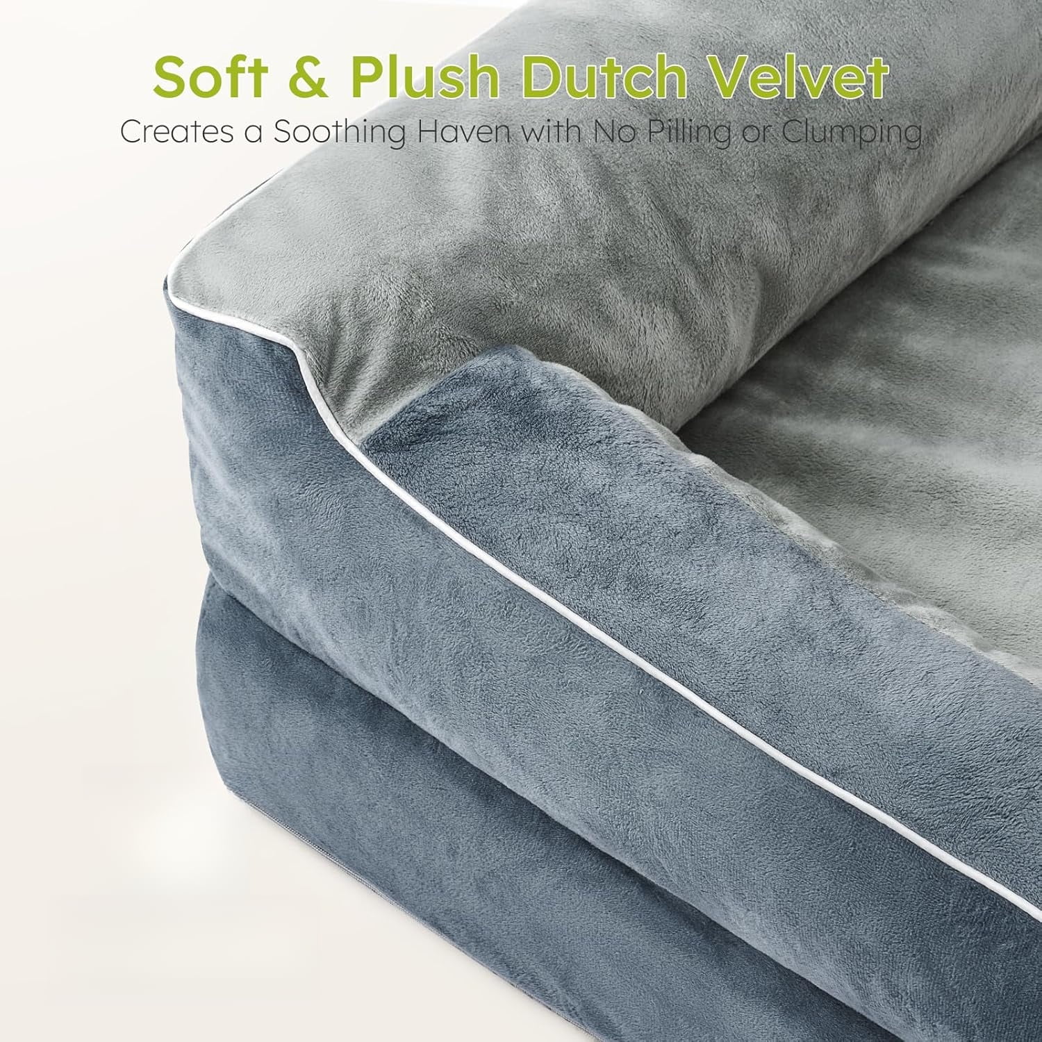 XXL Dog Bed for Extra Large Dogs, Giant Orthopedic Dog Bed with Cooling Gel Memory Foam, Waterproof Pet Bed with Removable Washable Cover, 53" Pet Sofa Bed Dutch Velvet with Bone Toy, Dark Grey