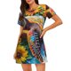 thumbnail image 1 of Easygdp Sunflower Turtle Camisón de manga corta para mujer, informal, estampado, 1 of 6