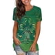 thumbnail image 2 of Mujeres Casual Día de San Patricio Impreso Manga corta O-cuello Pullover Blusa Camiseta Tops Pompotops  hkajfhjk460633, 2 of 5