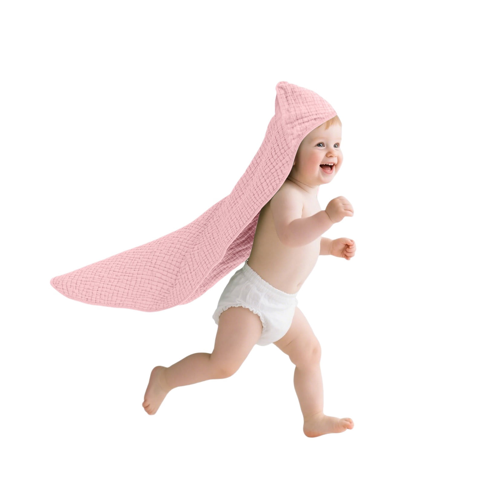 QHFBli 2PC Baby Bath Hooded Towel Navy Blue for 35.43Inch- 102% Muslin Cotton Bath Towels