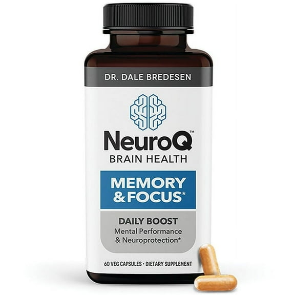 NeuroQ Memory & Focus - Boosts Cognitive Performance & Healthy Brain Function -Formula by Dr. Dale Bredesen - Gotu Kola Ginkgo Phosphatidylserine Coffee Fruit & Propolis - 60 Capsules