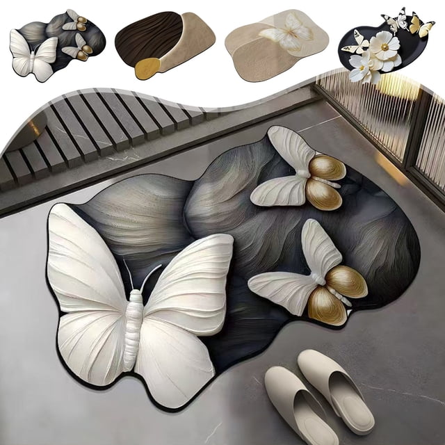 Iumwxz Bathroom Mat Bathroom Door Absorbent Drying Diatomaceous Earth Floor Mat Bathroom Soft and Comfortable Easy To Maintain Non Slip Floor Mat Floor Mat Bathroom Rug Multicolor Polyester