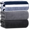 thumbnail image 1 of 3 Pcs Juego De Toallas de Baño de Microfibra Suaves y Absorbentes, Secado Rápido para Uso en Hogar, Gimnasio o Viaje (Gris Oscuro + Azul Oscuro + Negro), 1 of 4