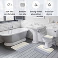 thumbnail image 5 of Black Beige Striped Bath Mat 3 Piece Bathroom Rug Set, Farmhouse Stripes Non Slip Bath Rug Contour Mat and Toilet Lid Cover, Absorbent Shower Mats Soft Bath Rugs and Mats Sets, 5 of 8