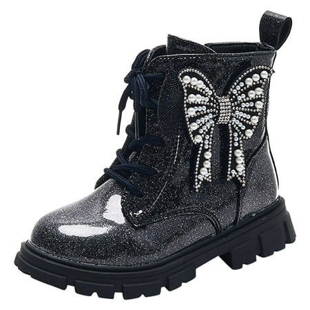 

Kureaily Children s Single Boot Autumn Korean Edition New Children s Girls Soft Sole Boots 9-9.5 Years