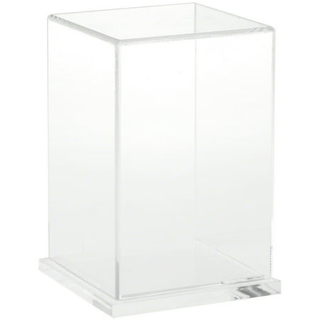 Plymor Clear Acrylic Display Case with Clear Base, 4" W x 4" D x 6" H