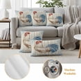 thumbnail image 6 of Retro Rooster Outdoor Waterproof Pillow Covers, Blue Farmhouse Animals Watercolor Decorative Square Throw Pillowcase Sofa Cushion Sham for Patio/Couch/Chair, 16"x16" 2 Pack, 6 of 8