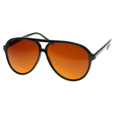 zeroUV Lunettes de Soleil Aviateur Rétro en Plastique Grande Taille avec Lumière Bleue pour Conduite (B)