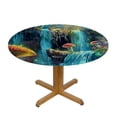 thumbnail image 3 of JRXY Fantasy Forest Waterfall Mushroom Starry Sky Neon Nature Plant Table Cloth White, 3 of 8