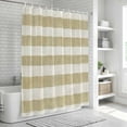 thumbnail image 5 of Brown Linen Stripes Bathroom Shower Curtains with Hooks, Vintage Country Waterproof Fabric Washable Shower Curtain for Home Hotel Bathtub Decor 36x72 Inch, 5 of 9