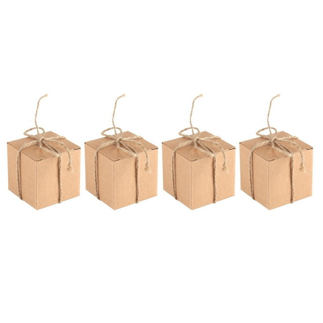 Eastbuy Kraft Paper Box - 50PCS Kraft Candy Paper Box Square Wedding Favor Candy Box Chocolate Party Supply Boxes (Brown)